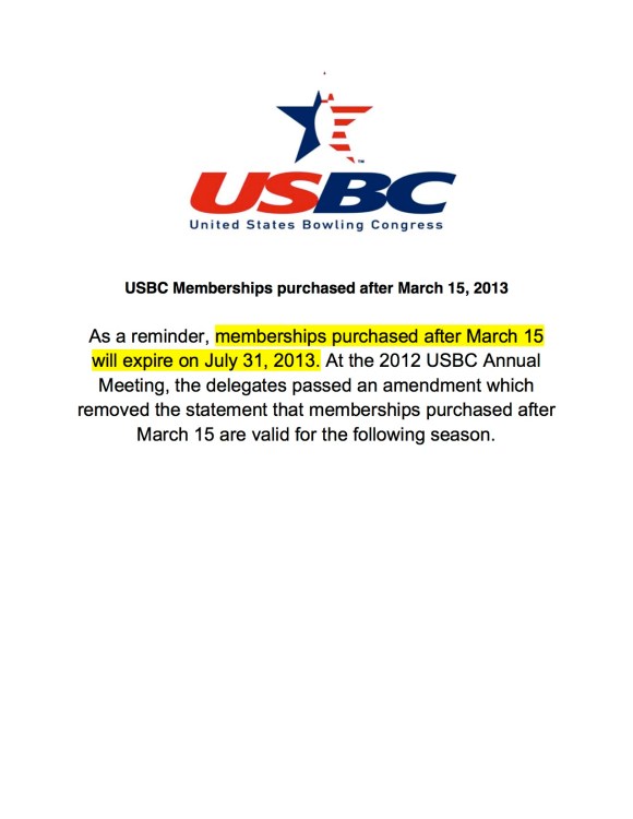 USBC Memberships purchased after March 15
